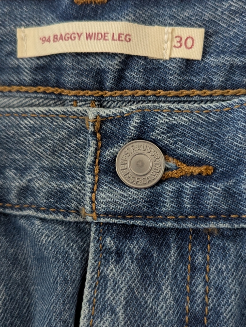 Levis Levi's '94 Baggy Wide Leg 100% Cotton Jeans Size 30 - Picture 8 of 9